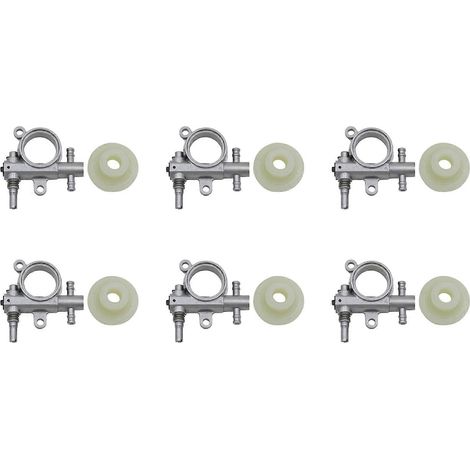 Lot de 6 pièces détachées pour tronçonneuses 2500/3800 : pompe à huile avec engrenage à vis sans fin, compatible avec les tronçonneuses 25 cm³/38 cm³. (1/5)