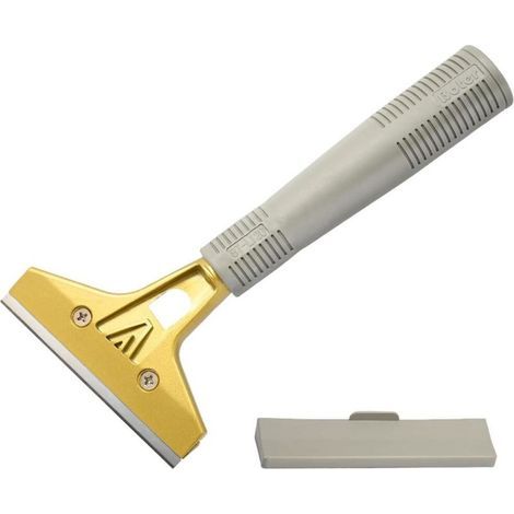Industry Grattoir avec Lames, Grattoir Plancha pour Papier Peint, Grattoir pour Vitre, pour Colle, Carrelage de fenêtre, Voiture, Miroir, Nettoyage, Or (1/5)