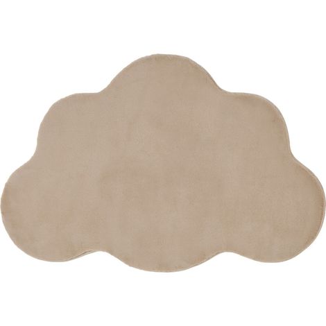 Tappeto Irregolare Beige in Finta Pelliccia 80 x 120 cm a Pelo Lungo per Soggiorno Stile Moderno Parson (1/5)