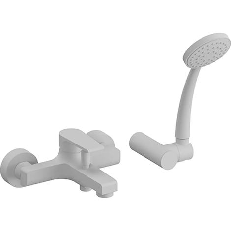 Miscelatore vasca bianco opaco Mariani serie Artic kit doccia incluso (1/4)