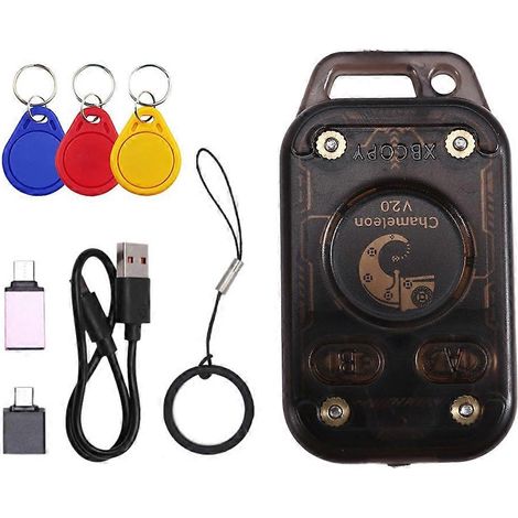 Chameleon V2.0 RFID-Chip-Lesegerät, Emulator, NFC-Duplikator, Chameleon Ultra+3xUID, Schlüsselanhänger, 125K-Kartendekodierung, 13,56 MHz (1/5)