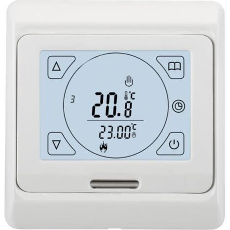 BUNTHAUS AIMOONSA Thermostats de Chauffage hebdomadaires programmables à écran Tactile, AC230V 3A,Fonctionne pour Chauffage au Sol radieux, Blanc