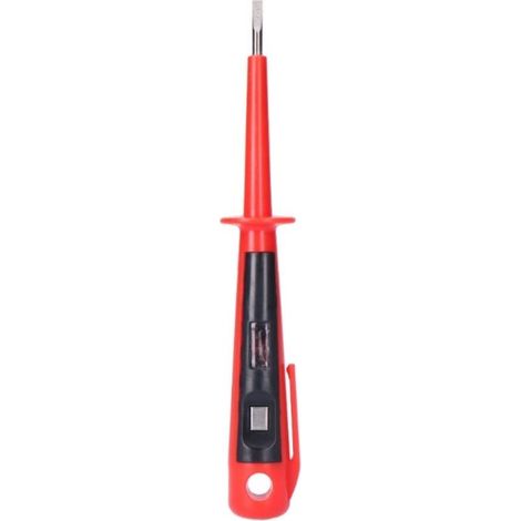 Tournevis Plat Testeur de Courant (10-500V) 15cm Rouge - SILUMEN (1/2)