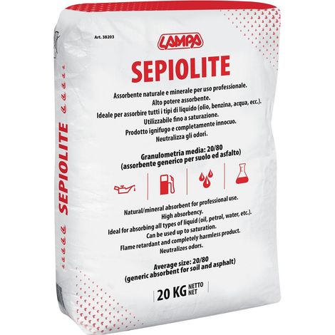Sepiolite, assorbente generico per suolo ed asfalto, 20Kg