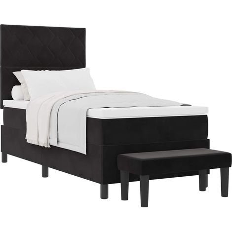 Maison Exclusive - Letto a molle con testiera Nero 200 x 90 cm Velluto (1/5)
