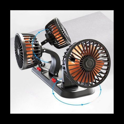 Ventilateur Automobile - Double Tête - USB 5 V - Pour Voiture et Camion - 22 x 11 x 16 cm - 1 Pièce (1/5)