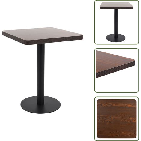 Bistrotisch Dunkelbraun 60x60 cm MDF - Esstisch - Bistrotisch - Wohnzimmertisch - Kleiner Tisch - Holztisch (1/5)