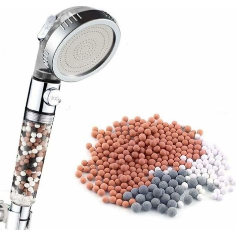 Crezuo Anti-Kalk-Wasserspar-Duschkopf und französischer Wasserabsperrknopf mit Filter