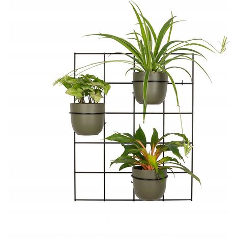 Hedera 3 Wandblumenständer aus schwarzem Metall – modernes Rankgitter mit 3 Bögen, Loft-Stil, Industrie-Look, vertikaler Garten (1/5)
