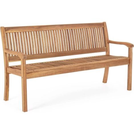 Banco de exterior de madera de acacia de 3 plazas
