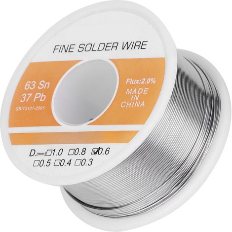 Hilo de soldadura con fundente, no requiere limpieza, accesorios para soldador, 0,6 mm para aplicaciones eléctricas. (1/5)