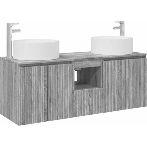Bathroom Cabinet Set 3 pcs Grey Sonoma 49.5 x 44.5 x 65.5 cm vidaXL (1/5)