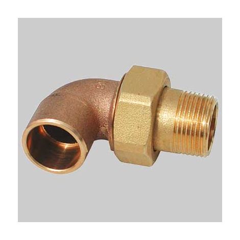 BOCCHETTONE A GOMITO BRONZO A 3 PEZZI FILETTATO MASCHIO A SALDARE FEMMINA  16 x 1/2     MADE IN ITALY