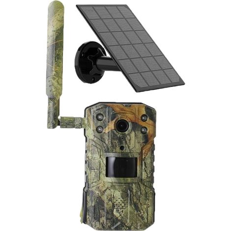 Caméra Faune Sauvage Caméra De Chasse Solaire 4MP 4G, Étanche À 20M, Détection Mouvement PIR, Suivi La Faune en Plein Air avec Vision Nocturne 30M Surveillance Fiable Précise(4G) (1/5)