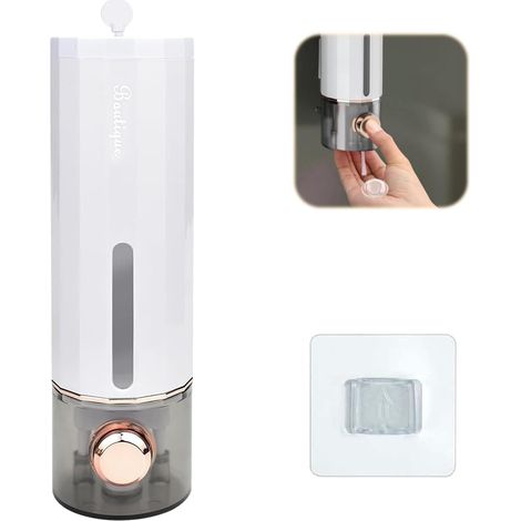 Dispensador de jabón manual de pared de 400 ml - No requiere taladrar (1/5)