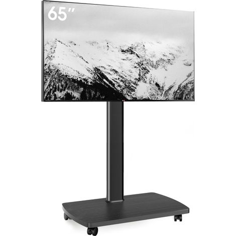 Support TV roulettes pour TV de 32-65 Pouces - Support TV sur Pied Plus Haut 1240 MM-1420 MM Pivotant 60° Inclinaison 12° jusqu'à 40 KG Max. VESA 400x400mm (1/5)