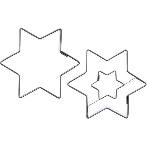 Tagliabiscotti a forma di stella in acciaio, 6,3 cm, 2 pezzi. (1/2)
