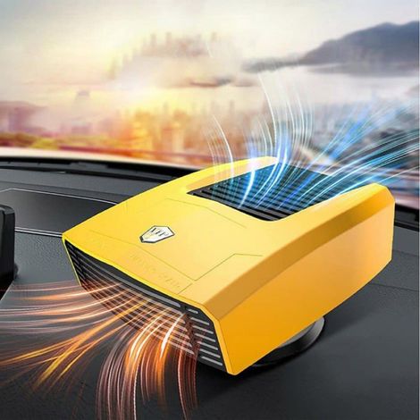 Chauffage dégivrant pour voiture Car Warm 180 W, mini-chauffage portable 24 V, fonction 2 en 1, réglable à 360°, noir/jaune (1/5)