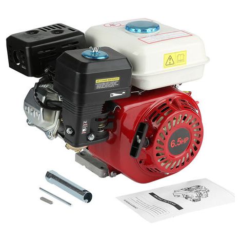 DEESSE SHOP-Moteur thermique 4 temps 6,5 HP – Démarrage par traction – 196cc – Alésage 68mm – Arbre 20mm pour applications professionnelles (1/5)