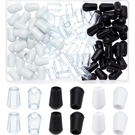 1 boîte 90 Pieds de Support D'Évier Cuisine, Accessoires Protection Cuisine Éraflure pour la Grille Panier Vidange (Clair Noir Blanc) Clair + Blanc -'Parent'Clair + Noir + Blanc'- (1/5)