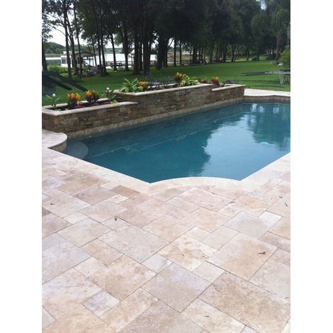 Carrelage Travertin Rustique - Mix Beige - Big Opus x1,5cm - Vieilli - (1,67 m²)