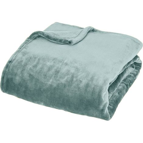 Plaid Flanelle Fourrure Bleu Clair 130 x 180 cm - Atmosphera (1/3)