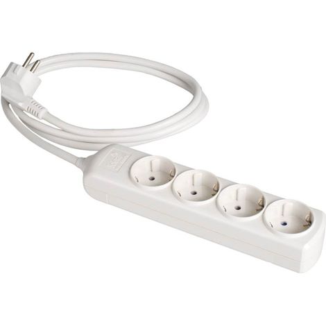 Prolongador 4 tomas bipolar 16A 250V blanco con obturador SOLERA 8014 (1/3)