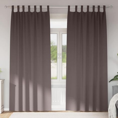 Verdunkelungs-Vorhänge mit Ringen 2 pcs Dunkelbraun