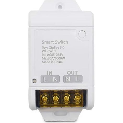 Relais de commutation sans fil Zigbee 3.0 Tuya pour domotique, 30 A, 6600 W, avec minuterie et récepteur d'éclairage intelligent (1/5)