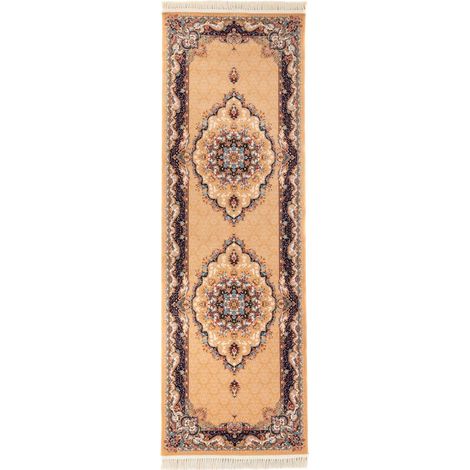 Tapis persan Aayan  - 200x100cm, Rectangular - 100% Acrylique - Tissé - Marron