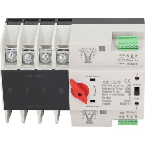 Automatischer 4-poliger 100-A-AC110-V-Doppelstromumschalter, blitzschnelle Umschaltung im Millisekundenbereich, Netzwerk-Controller (1/5)