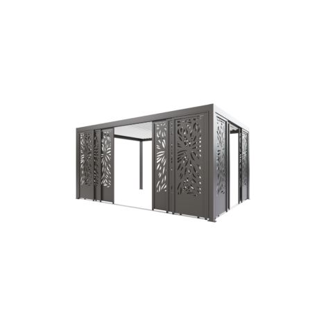 Paroi Coulissante Façade Tôle Aluminium Gris 5m03 Pour Pergola S et SV ORIAL France (1/5)