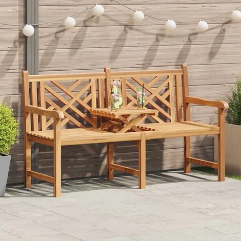 Gartenmöbel vidaxl Bank aus massivem Teak 150 x 60 cm