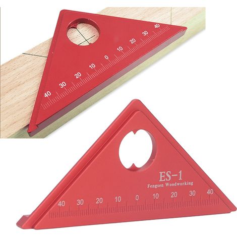 Règle de traçage d'angle pour le travail du bois ES-1, outil de mesure d'angle à 45 degrés, équerre de menuiserie, outil de traçage (1/5)