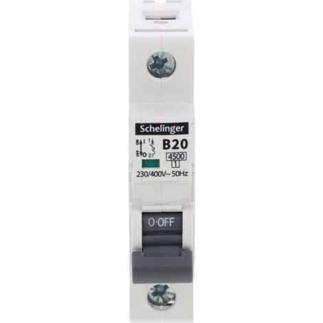 Leistungsschalter 1P B 20A 4,5kA AC Schelinger A02-G7-1P-B20
