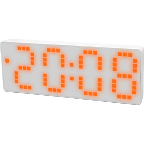 Réveil numérique à 3 niveaux de luminosité, chiffres orange, affichage LED de la température, idéal pour la chambre ou le bureau. (1/5)