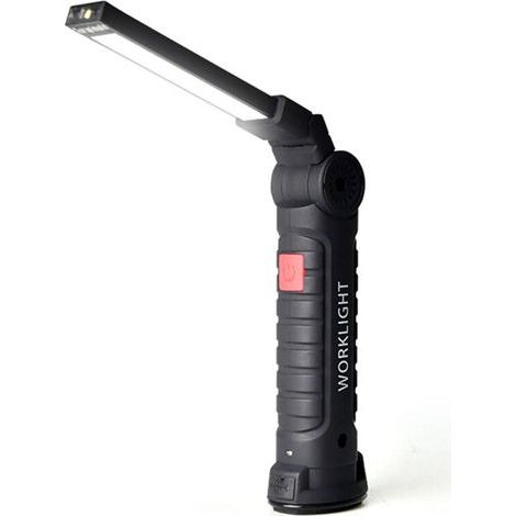 Grande lampe de poche LED magnétique USB, multifonctionnelle, forte lumière d'avertissement, lampe de travail pour la réparation automobile (1/5)