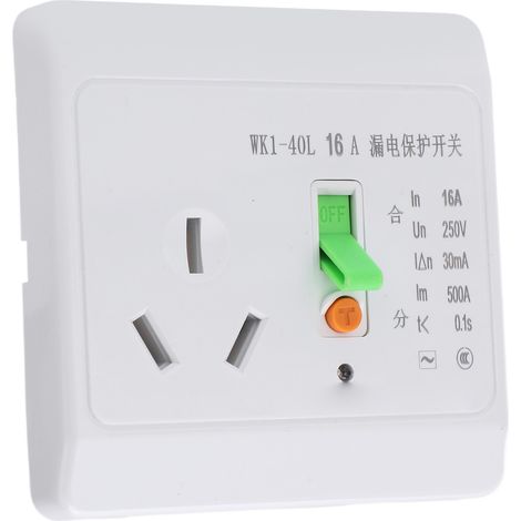 Prise de protection contre les fuites de courant 16 A pour circuit domestique, interrupteur de protection contre les fuites de courant pour climatiseur 230 V (1/5)