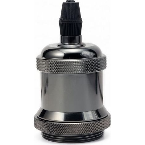 Pieds de lampes Vintage E27 douille de lampe,Edison Rétro suspension lampe,Solide Cuivre Douille pour Plafonds Bricolage Suspension lampe,Noir,1X (1/5)