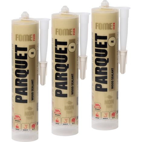 Mastic acrylique bois FOME FLEX Parquet pin – élastique, ponçable et peinturable – jointoiement parquet & plinthes – intérieur – Lot de 3 (1/5)