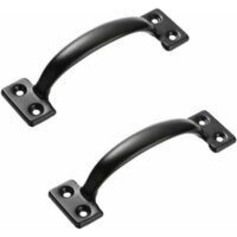 Furniture Handle, 2 Pieces Vintage Stainless Steel Kitchen Cabinet Handles for Wooden Doors, Iron Doors, Drawers, Shoe Cabinets, Black (1/4)