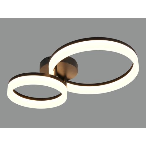 REALITY Plafonnier LED Scope R63601232, 22W, 3000K, 2800lm, blanc chaud, IP20, noir (1/5)