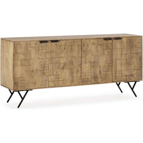 Aparador 4 puertas md-Alma acabado madera de mango lavado, 175cm(ancho) 78cm(alto) 40cm(largo) (1/5)