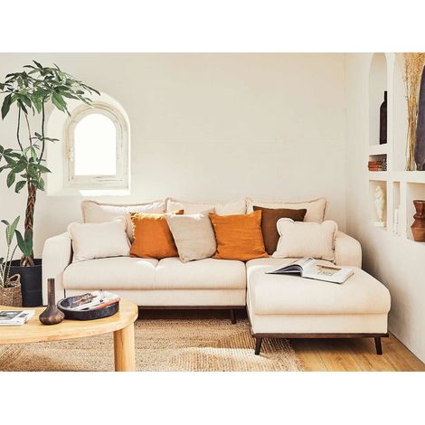 Albane - 4-sitzer ecksofa rechts - schlaffunktion und bettkasten - aus cord - beige (1/5)