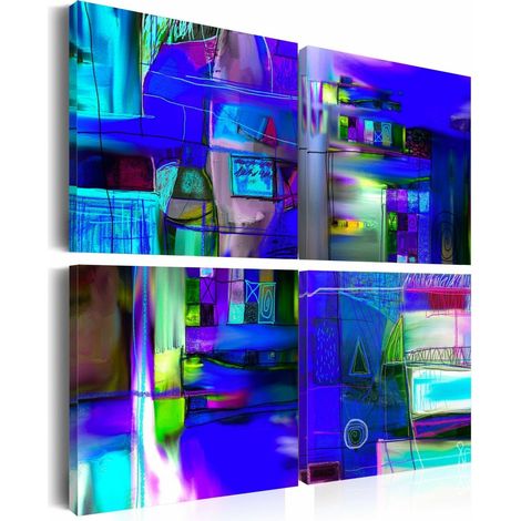 Tableau voie navigable de cobalt - 40 x 40 cm (1/4)