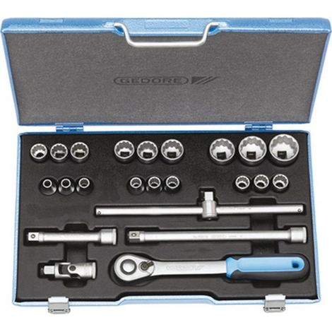 Set di chiavi a bussola D19 EMU-20, 23 pezzi, 1/2 pollice, chiavi a brugola da 8 a 32 mm, Z.60, 12 pezzi (1/5)