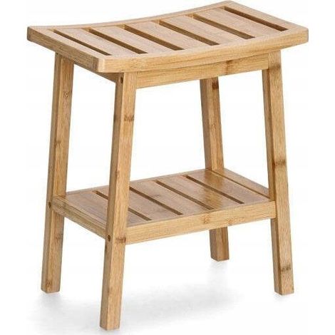 Zeller sgabello da bagno in legno di bambù naturale
