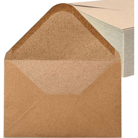 Sobres Home Deco (100 unidades) Papel Kraft antiguo/sin ventana - C6-162 x 114 mm, Sobres, Cierre, Nhd06 (1/5)