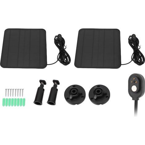 Panneaux solaires 12W adaptés à la caméra de sécurité Arlo Pro 3 4 5s, chargeur extérieur IP65, résistant aux intempéries, support réglable, câble de 9,8 pieds, 2 pièces (1/5)