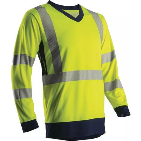 T-shirt haute visibilité manches longues SOMO Coverguard - Jaune / bleu - 4XL